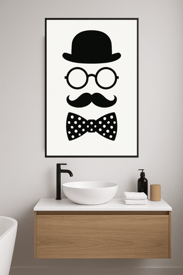 Minimalistyczny Plakat Sztuki Wąsów - CasaNookDecor