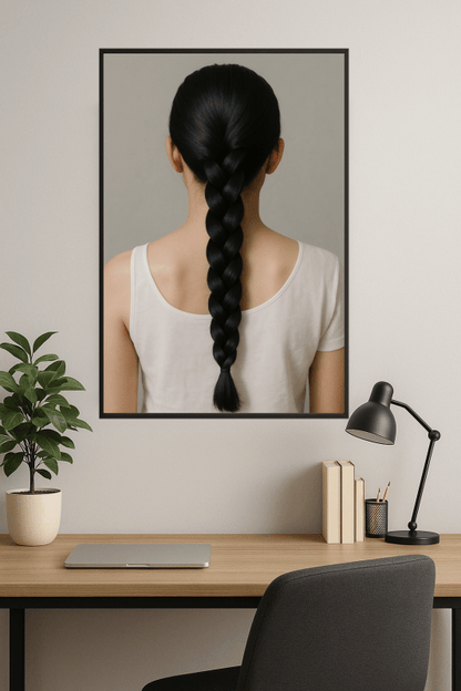 Minimalistyczny Portret Z Warkoczem - CasaNookDecor