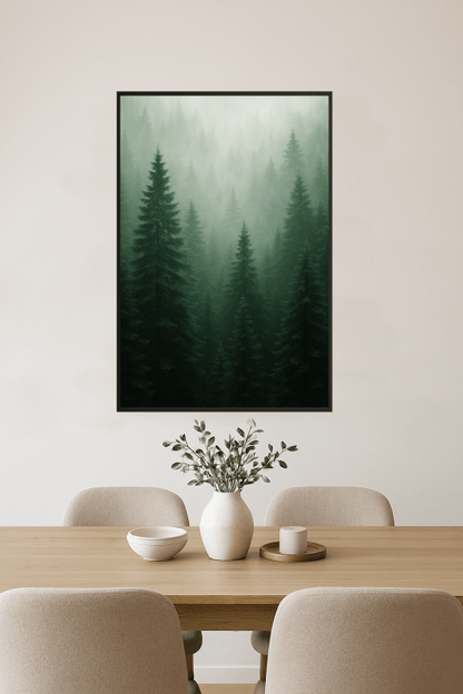 Misty Evergreen Forest - CasaNookDecor