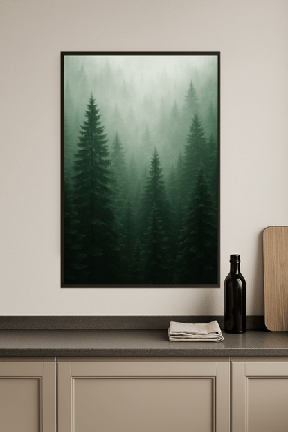 Misty Evergreen Forest - CasaNookDecor