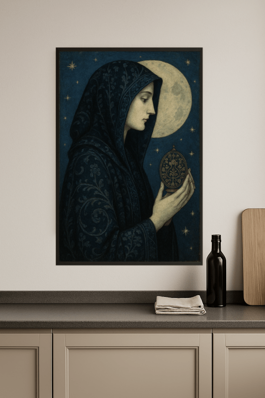 Mistyczna ilustracja kobiety - CasaNookDecor