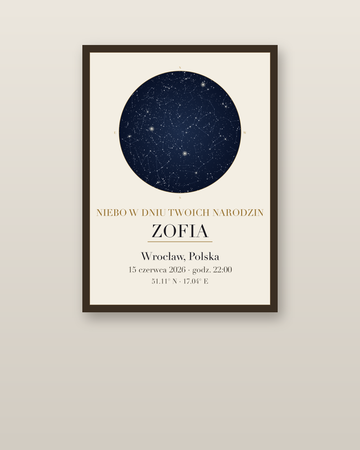 Mapa Nieba — personalizowany plakat z gwiazdami – plakat na ścianę