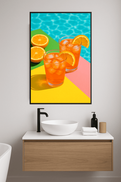 Mykonos - Plakat Sztuki Koktajlowej - CasaNookDecor