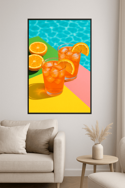 Mykonos - Plakat Sztuki Koktajlowej - CasaNookDecor