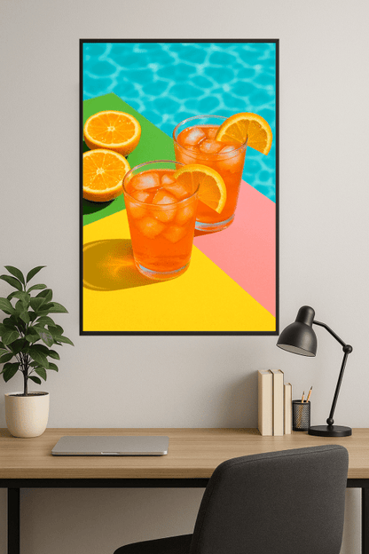 Mykonos - Plakat Sztuki Koktajlowej - CasaNookDecor