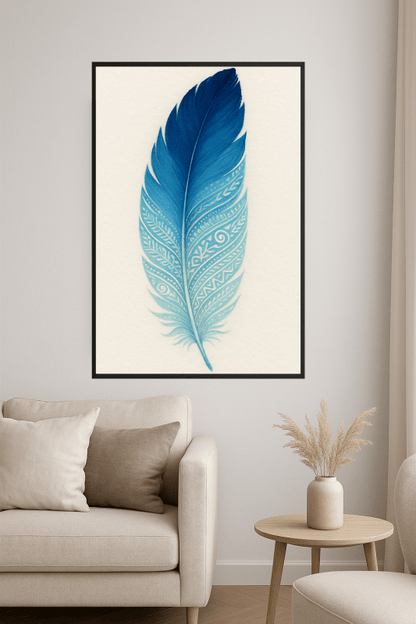 Niebieska Sztuka Piór Plemiennych - CasaNookDecor