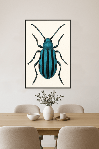 Niebieski Pasiasty Żuk - Druk Sztuki - CasaNookDecor