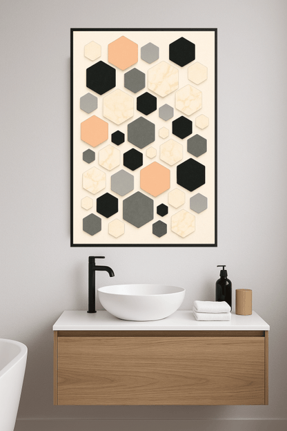 Nowoczesna Sztuka Ścienna Hexagon - CasaNookDecor