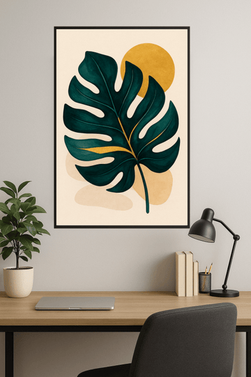 Nowoczesny Druk Sztuki Liściowej - CasaNookDecor