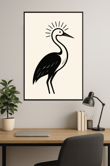 Nowoczesny Druk Sztuki Żurawia - CasaNookDecor