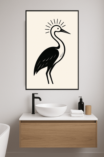 Nowoczesny Druk Sztuki Żurawia - CasaNookDecor