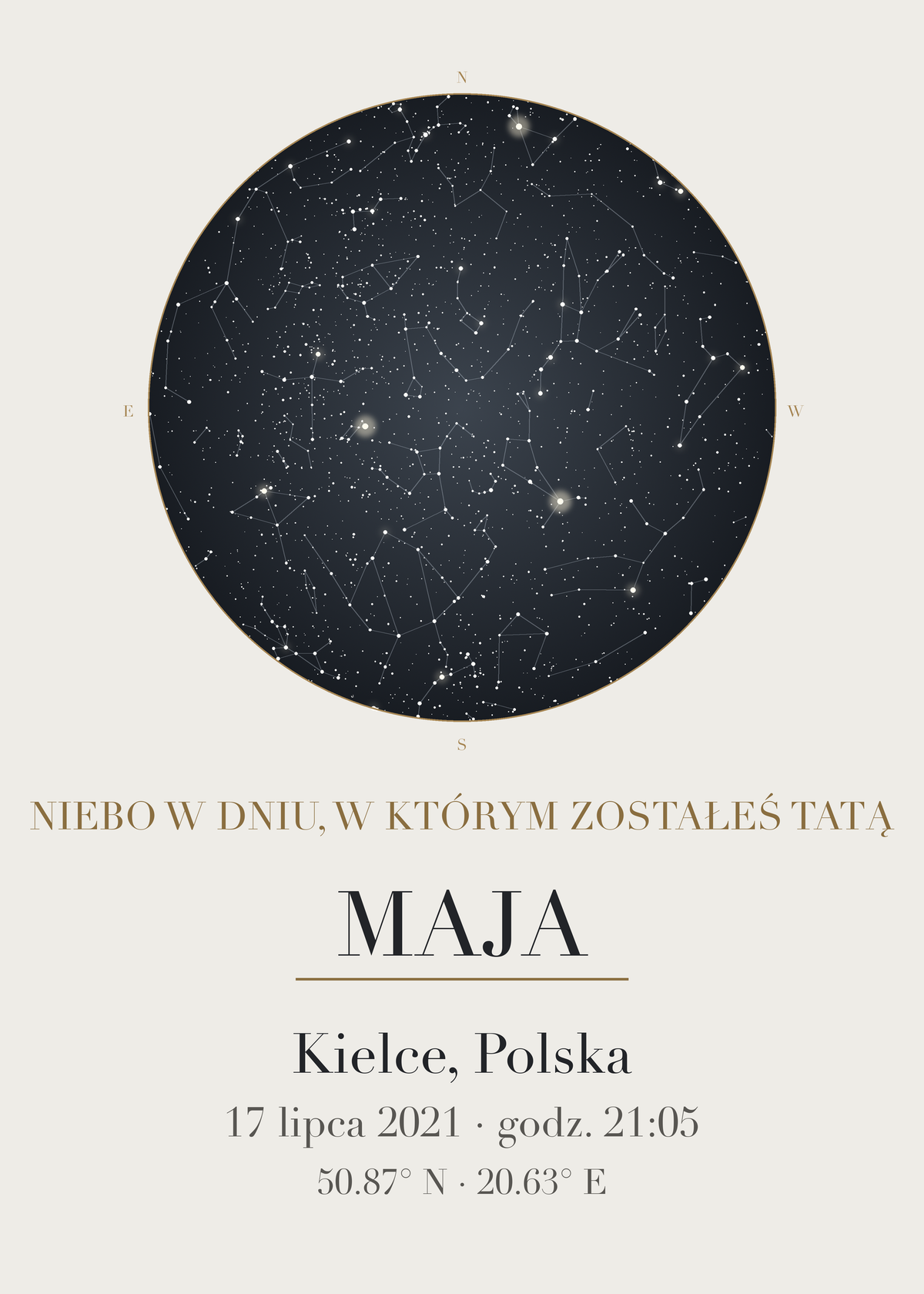 Mapa Nieba dla taty, kolejny przykład personalizacji