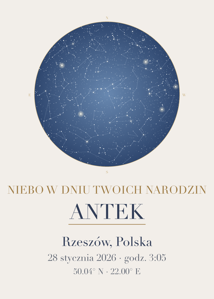 Mapa Nieba do pokoju dziecka, kolejny przykład personalizacji