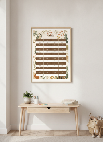 Alfabet ze zwierzętami leśnymi — plakat edukacyjny – plakat na ścianę