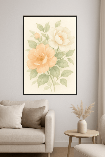 Pastelowa Sztuka Kwiatowa - CasaNookDecor