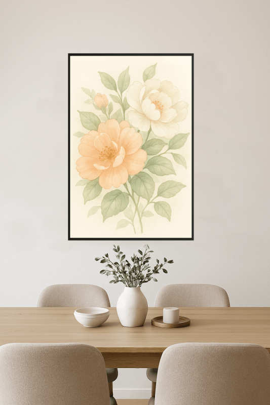 Pastelowa Sztuka Kwiatowa - CasaNookDecor