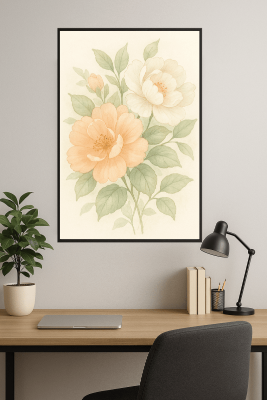 Pastelowa Sztuka Kwiatowa - CasaNookDecor