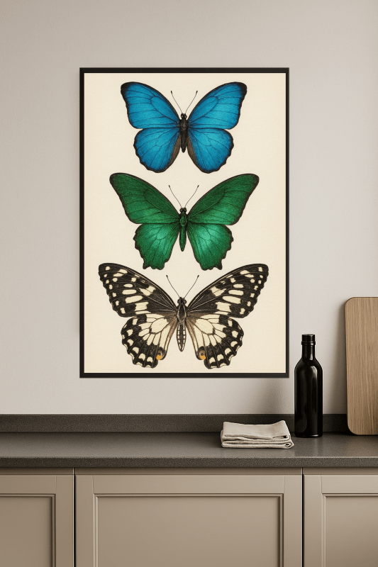 Pionowy Druk Sztuki Motyla - CasaNookDecor