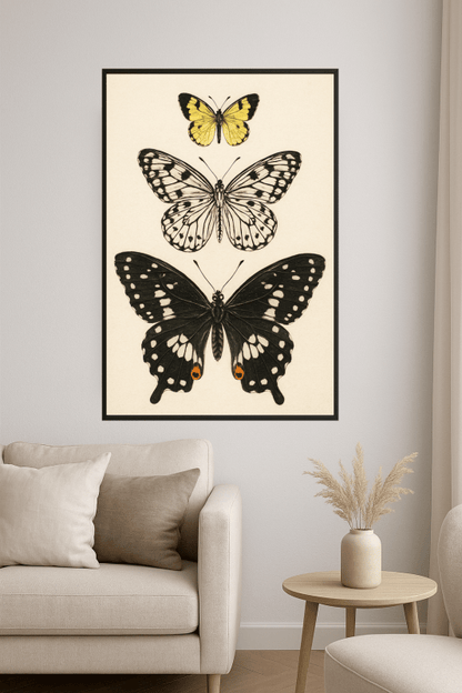 Pionowy Druk Sztuki Motyla - CasaNookDecor