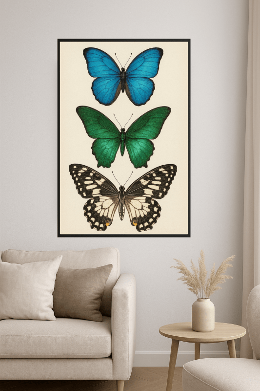 Pionowy Druk Sztuki Motyla - CasaNookDecor