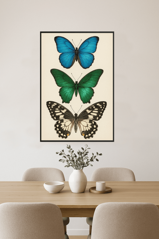 Pionowy Druk Sztuki Motyla - CasaNookDecor