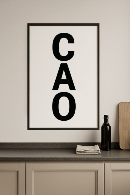 Pionowy Znak Ciao w Wydaniu Pogrubionym - CasaNookDecor