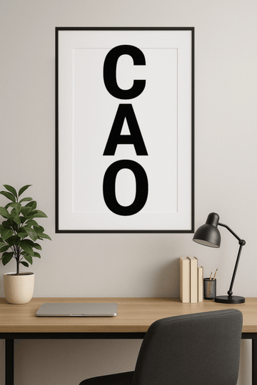 Pionowy Znak Ciao w Wydaniu Pogrubionym - CasaNookDecor