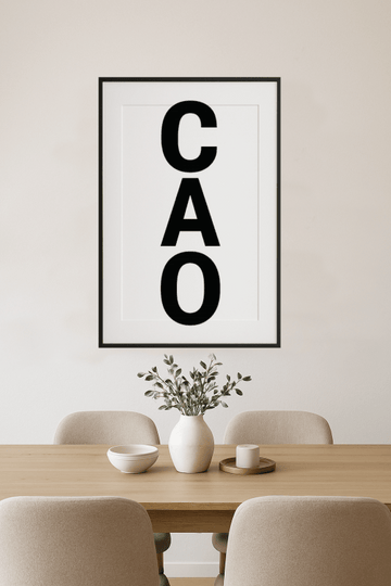 Pionowy Znak Ciao w Wydaniu Pogrubionym - CasaNookDecor