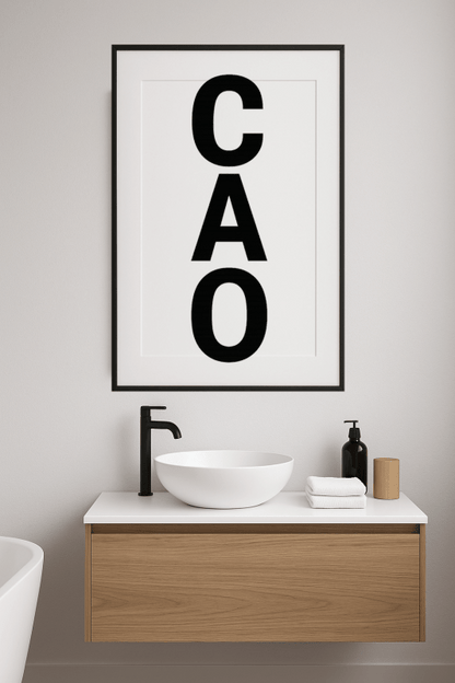 Pionowy Znak Ciao w Wydaniu Pogrubionym - CasaNookDecor
