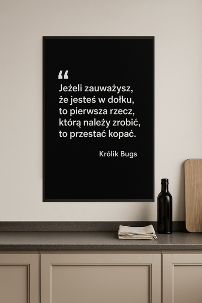 Plakat Cytatu Królika Bugsa - CasaNookDecor
