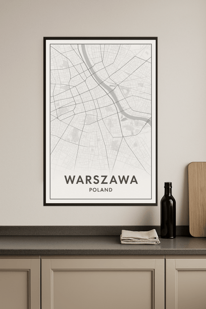 Plakat Mapa Warszawy - CasaNookDecor