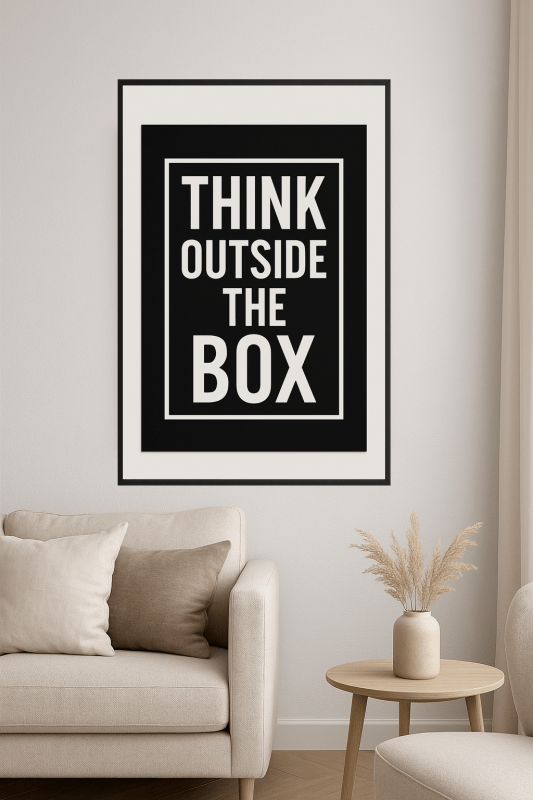 Plakat Myśl Poza Schematami - CasaNookDecor