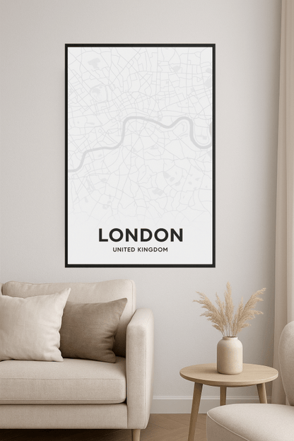Plakat Sztuki Mapy Londynu - CasaNookDecor