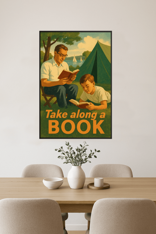 Plakat 'Weź Ze Sobą Książkę' - CasaNookDecor