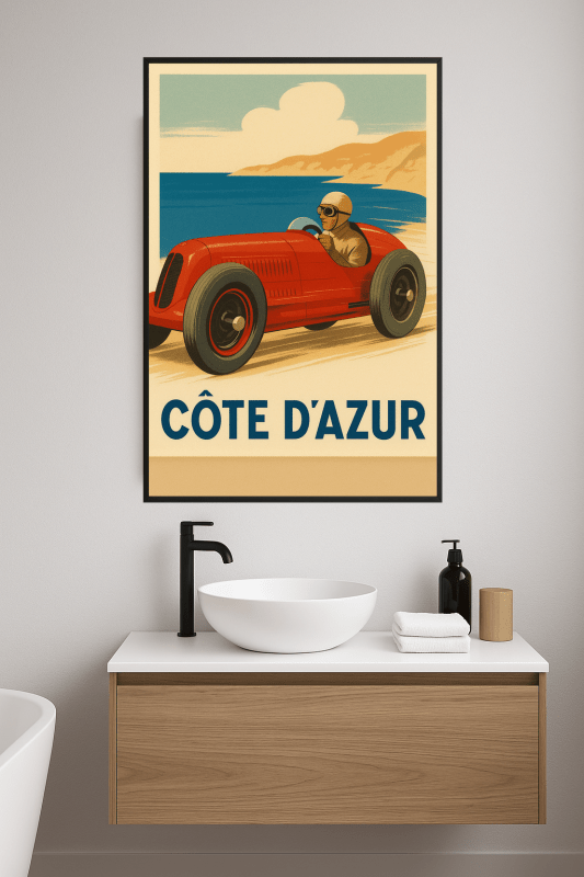 Plakat Wyścigowy Vintage Côte D'Azur - CasaNookDecor