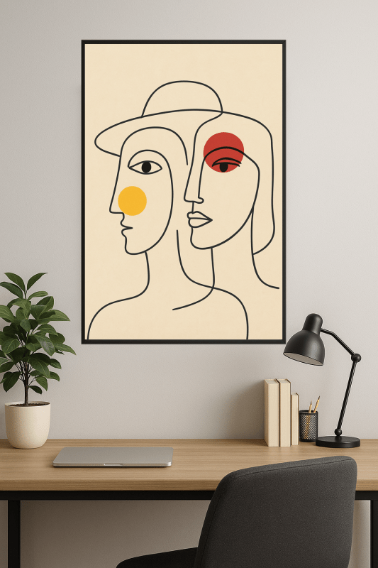 Plakat Wystawy Portretów Abstrakcyjnych - CasaNookDecor