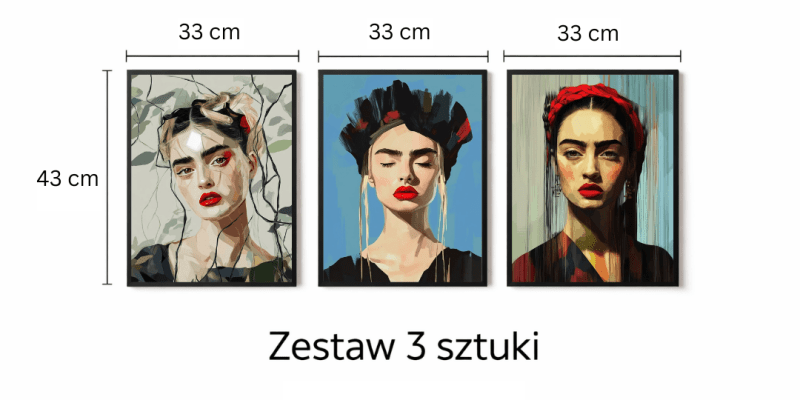 Plakaty Portret 30x40 – zestaw 3 do salonu | dekoracja ściany - CasaNookDecor