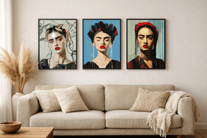 Plakaty Portret 30x40 – zestaw 3 do salonu | dekoracja ściany - CasaNookDecor – plakat do druku