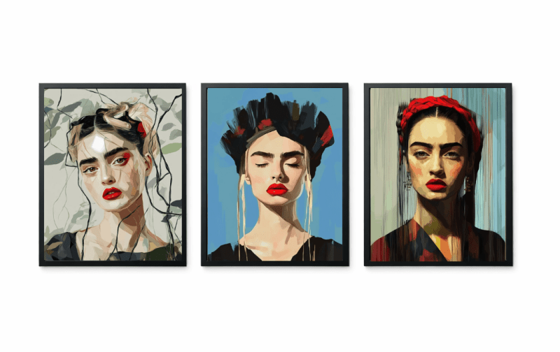 Plakaty Portret 30x40 – zestaw 3 do salonu | dekoracja ściany - CasaNookDecor