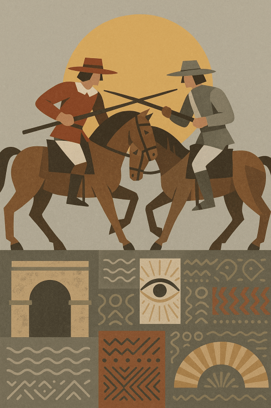 Pojedynek Na Koniach - Grafika Artystyczna - CasaNookDecor
