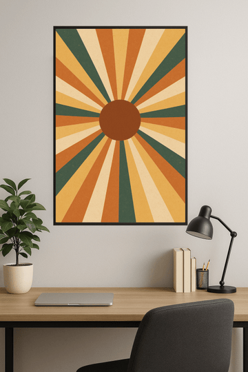 Retro Słoneczny Wybuch Plakat Artystyczny - CasaNookDecor