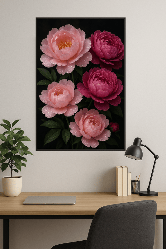 Różowa Piwonia - Sztuka Kwiatowa - CasaNookDecor