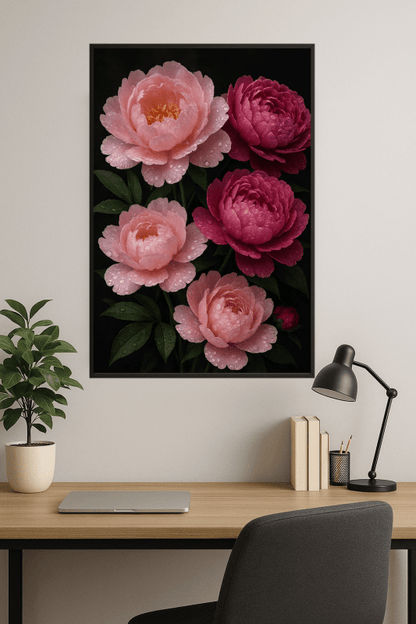 Różowa Piwonia - Sztuka Kwiatowa - CasaNookDecor