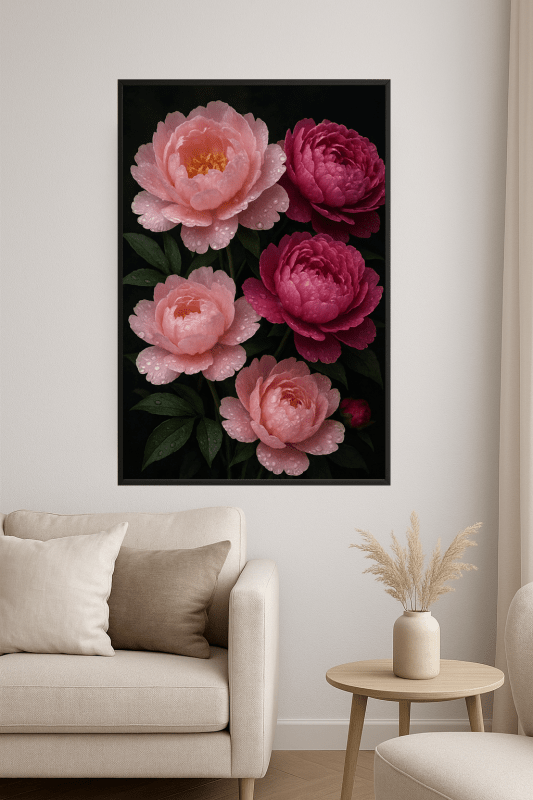 Różowa Piwonia - Sztuka Kwiatowa - CasaNookDecor