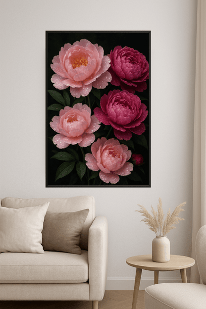 Różowa Piwonia - Sztuka Kwiatowa - CasaNookDecor