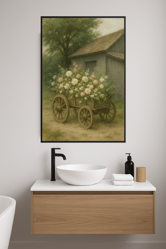 Rustykalny Kwiatowy Wózek Sztuki - CasaNookDecor
