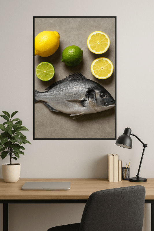 Ryba I Cytrusy Martwa Natura - CasaNookDecor