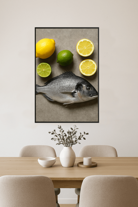 Ryba I Cytrusy Martwa Natura - CasaNookDecor