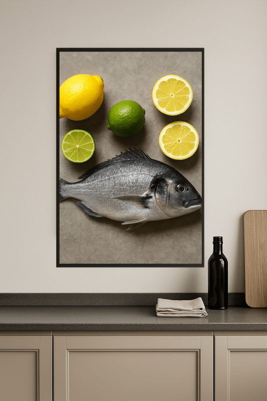 Ryba I Cytrusy Martwa Natura - CasaNookDecor