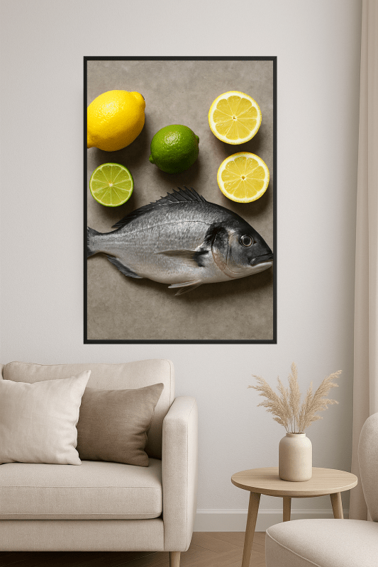 Ryba I Cytrusy Martwa Natura - CasaNookDecor